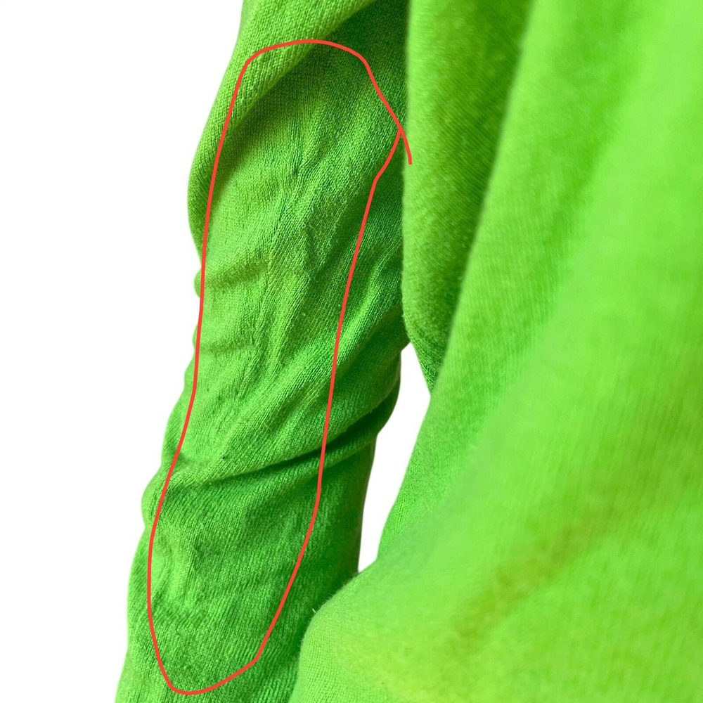 Hollister Womens Lime Green V-Neck Logo Sweater Large Cotton Blend‎ Y2K Spring - Picture 7 of 7